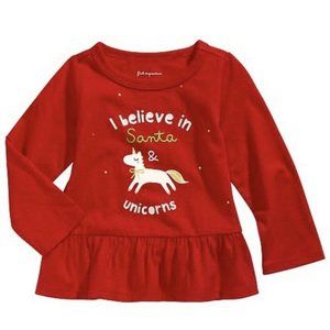 First Impressions Baby Unicorn Holiday Shirt, 0-3M